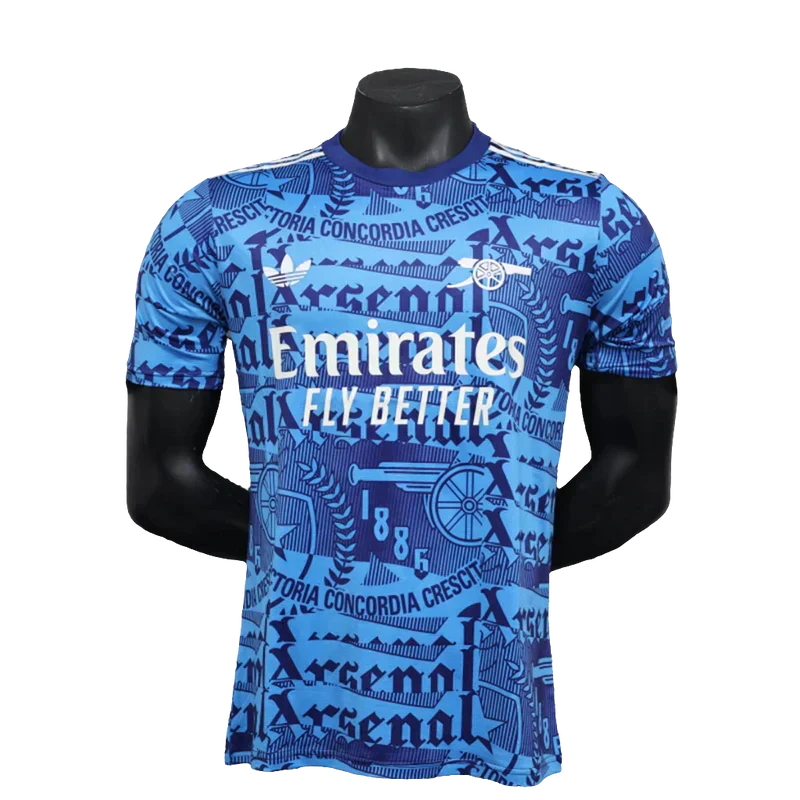 Camisa Arsenal 25/26 Pré-Jogo - Azul - Versão Jogador